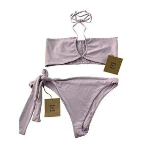 Stone Fox Swim Lilac Bandeau Bikini Sz Small NWT